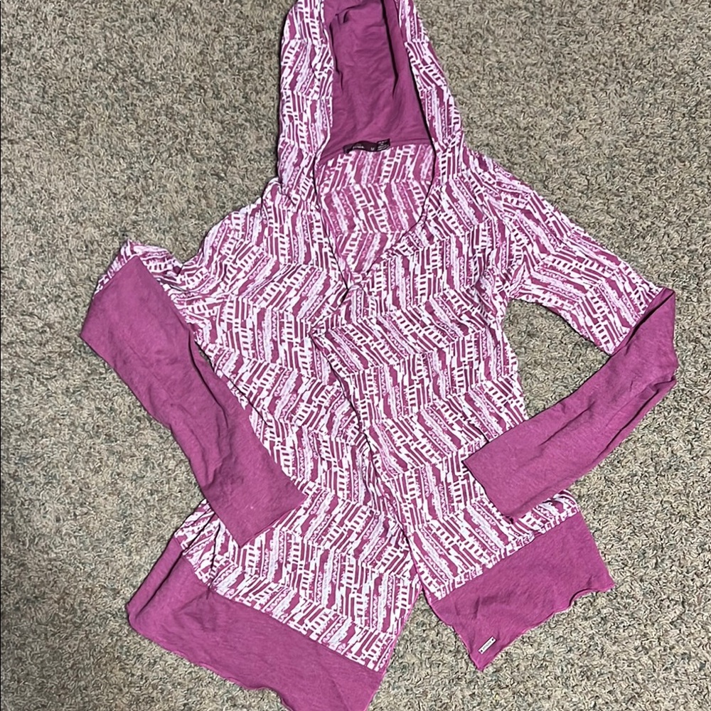 Purple/Pink Prana open front Wrap Hoodie